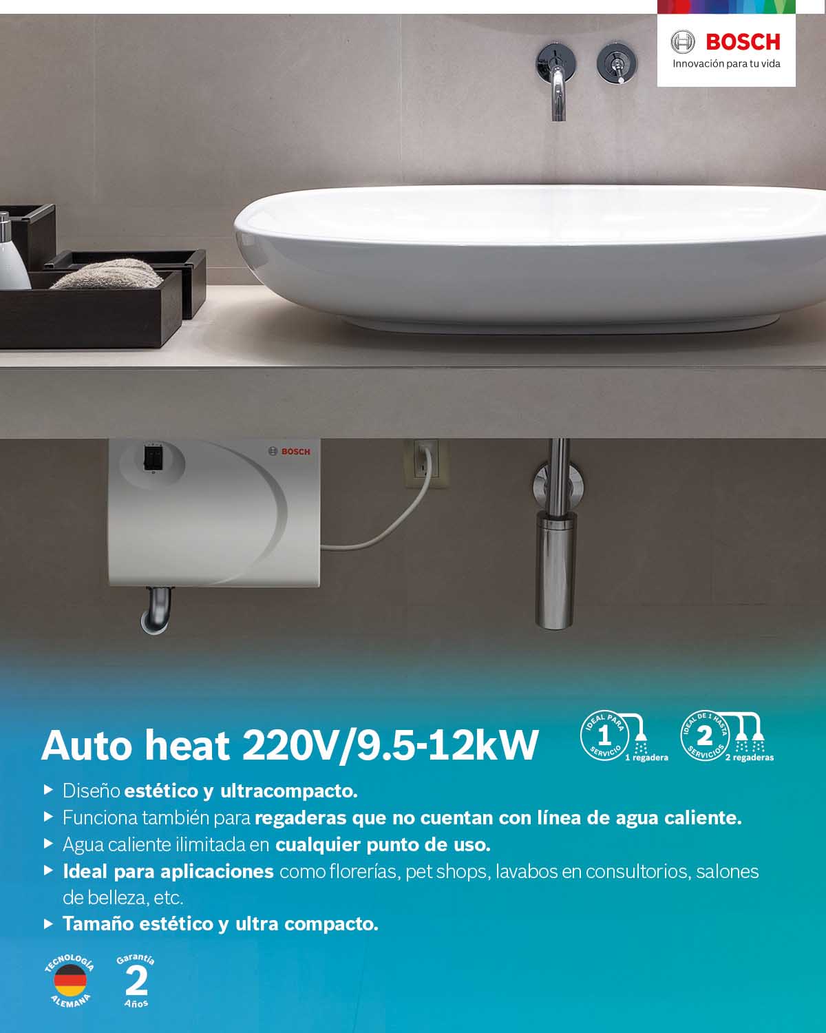 Calentadores de Agua Bosch Autoheat Electrico Instantaneo Home Depot México